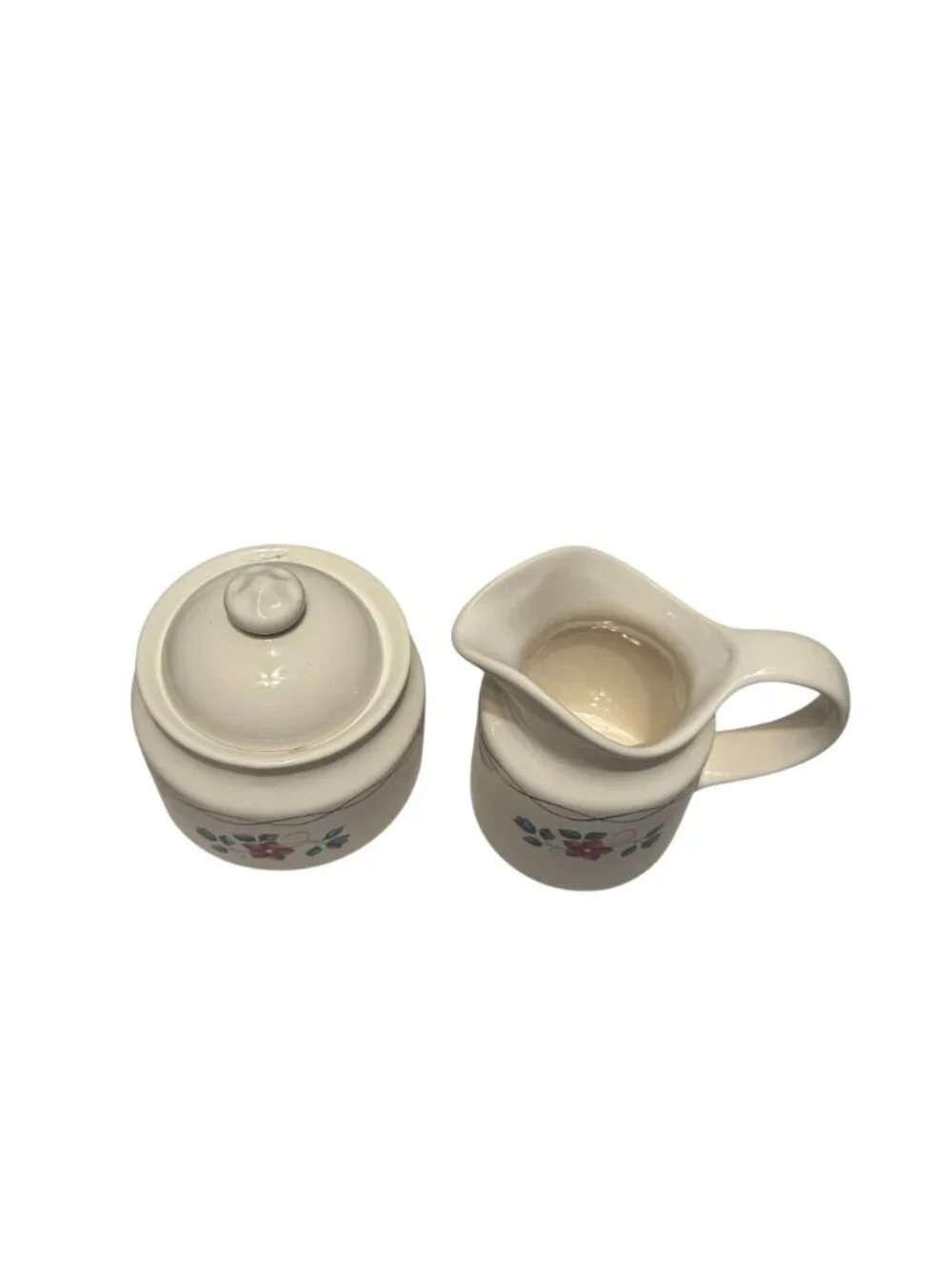 Pfaltzgraff Bonnie Brae Creamer & Sugar Bowl Set Design USA